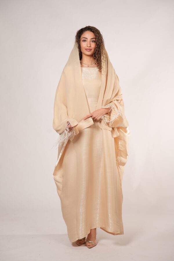 Kimava Farasha Abaya – Zeitloses Beige für elegante Looks - Image 3