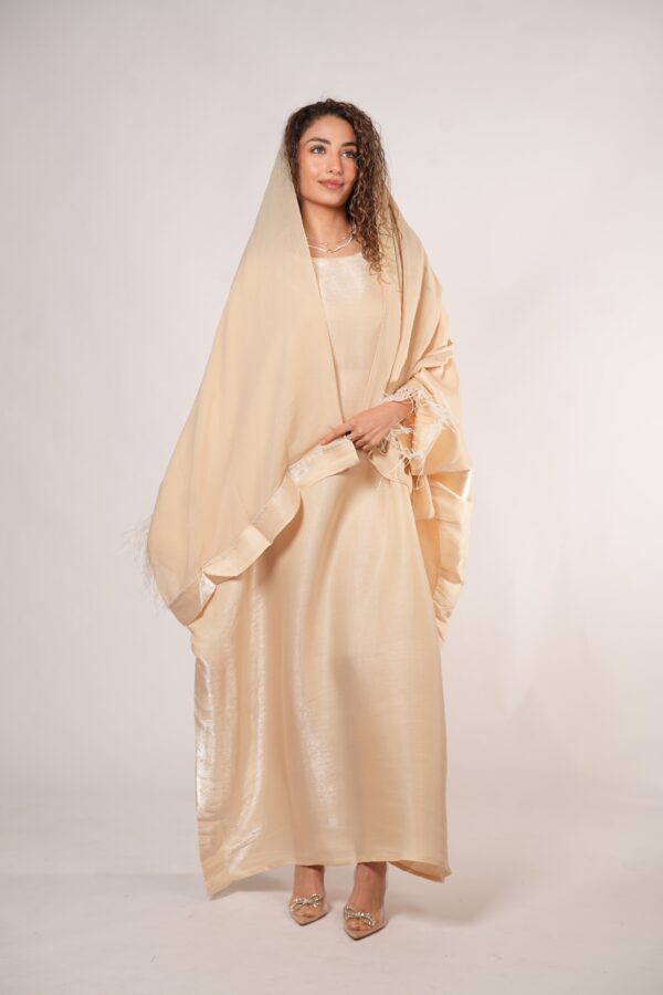 Kimava Farasha Abaya – Zeitloses Beige für elegante Looks - Image 5