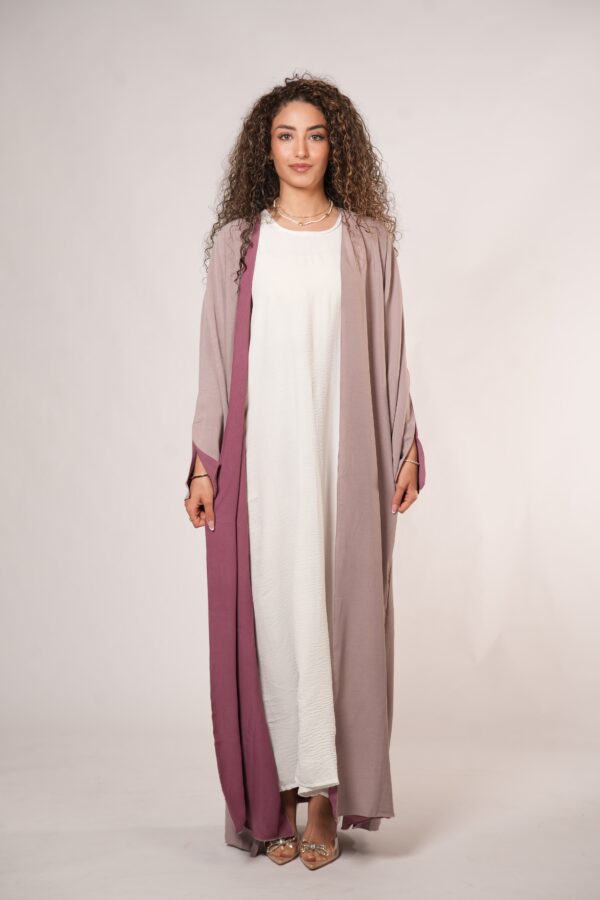 Kimava 2-in-1 Abaya – Vielseitiges Design in Rose Pink - Image 2