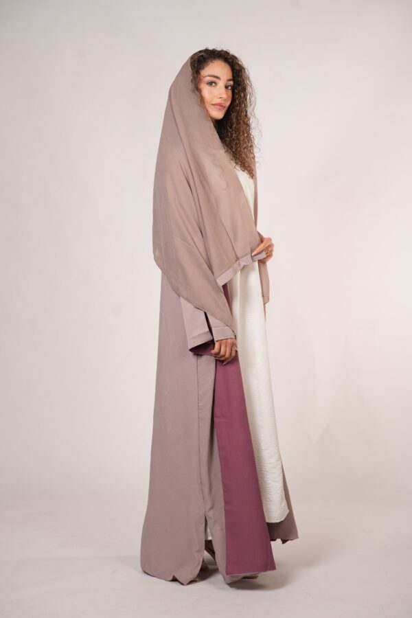 Kimava 2-in-1 Abaya – Vielseitiges Design in Rose Pink - Image 4